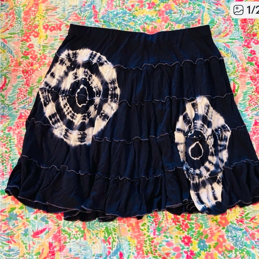 INC International Concepts Black and White Skater Skirt